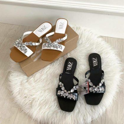 Zara stone slippers
